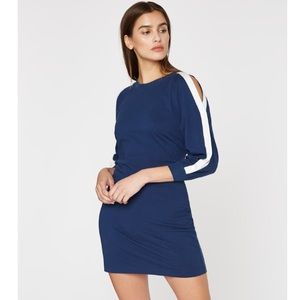 PAM & GELA Navy Cold Shoulder Dress